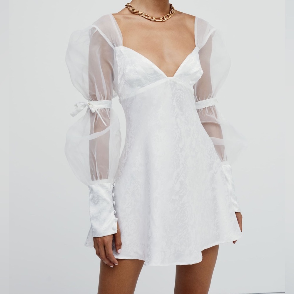 For Love and Lemons Gabrielle Puff Sleeve Mini Dress *NWT*